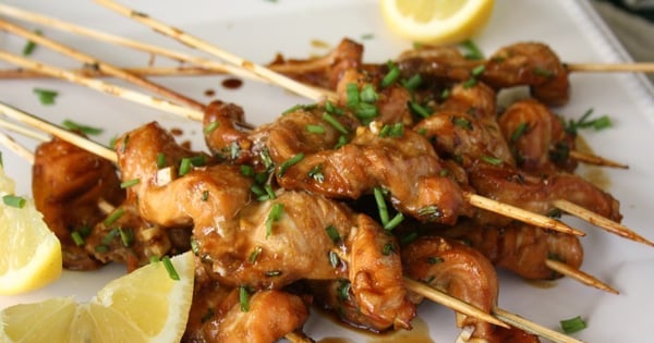 Molasses and Soy Glazed Salmon Skewers