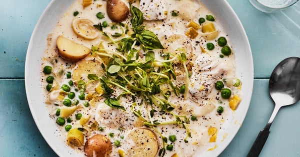 Spring Pea Fish Chowder