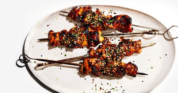 Soy-Basted Chicken Kebabs with Sesame-Citrus Sprinkle