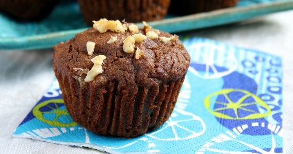 Gluten free pumpkin spice muffins with molasses and candied ginger