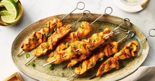 Chicken Satay Skewers with Dipping Sauce