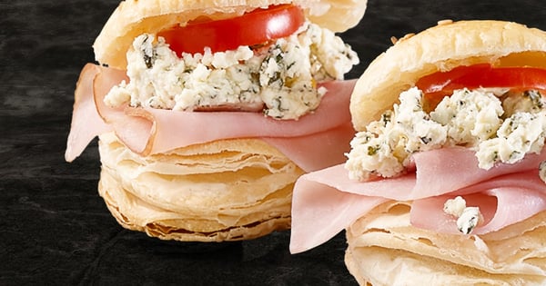 Ham and Bouquet of Basil Boursin Feuilleté