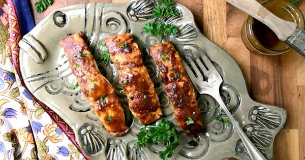 Spicy Salmon with Mustard and Molasses