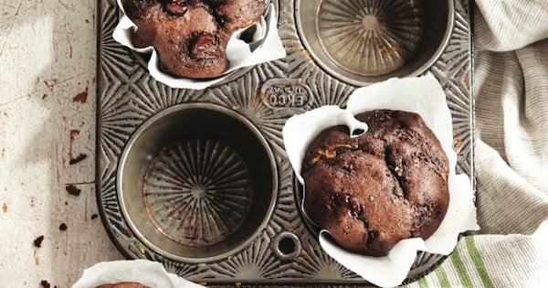 Chocolate-zucchini muffins