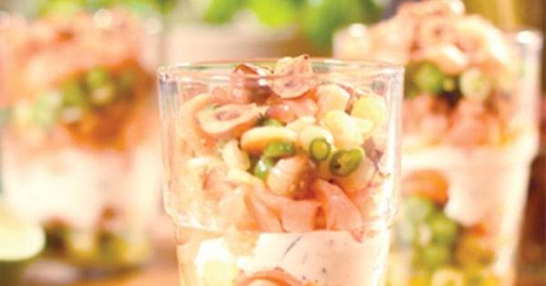 Veggie, Salmon & Hazelnut Verrines