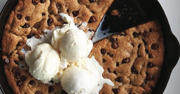 Skillet chocolate chip cookie