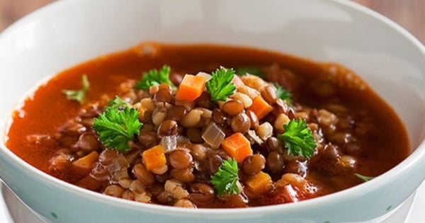 Moroccan Red Lentil Vegetarian Soup