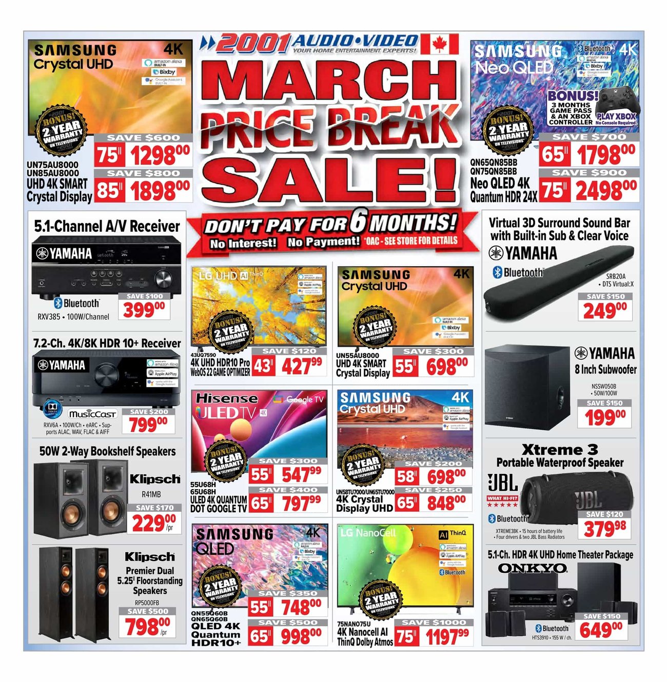 2001 Audio Video - Weekly Flyer Specials - Page 1