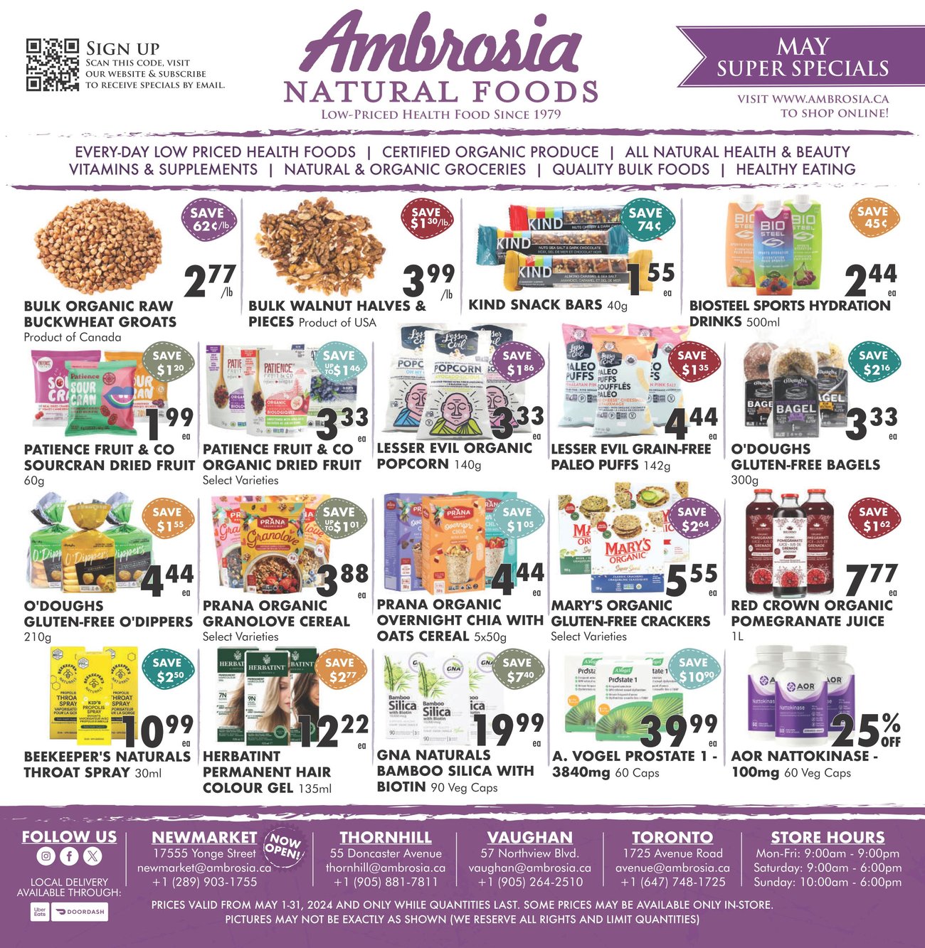 Ambrosia Natural Foods - Monthly Specials - Page 1