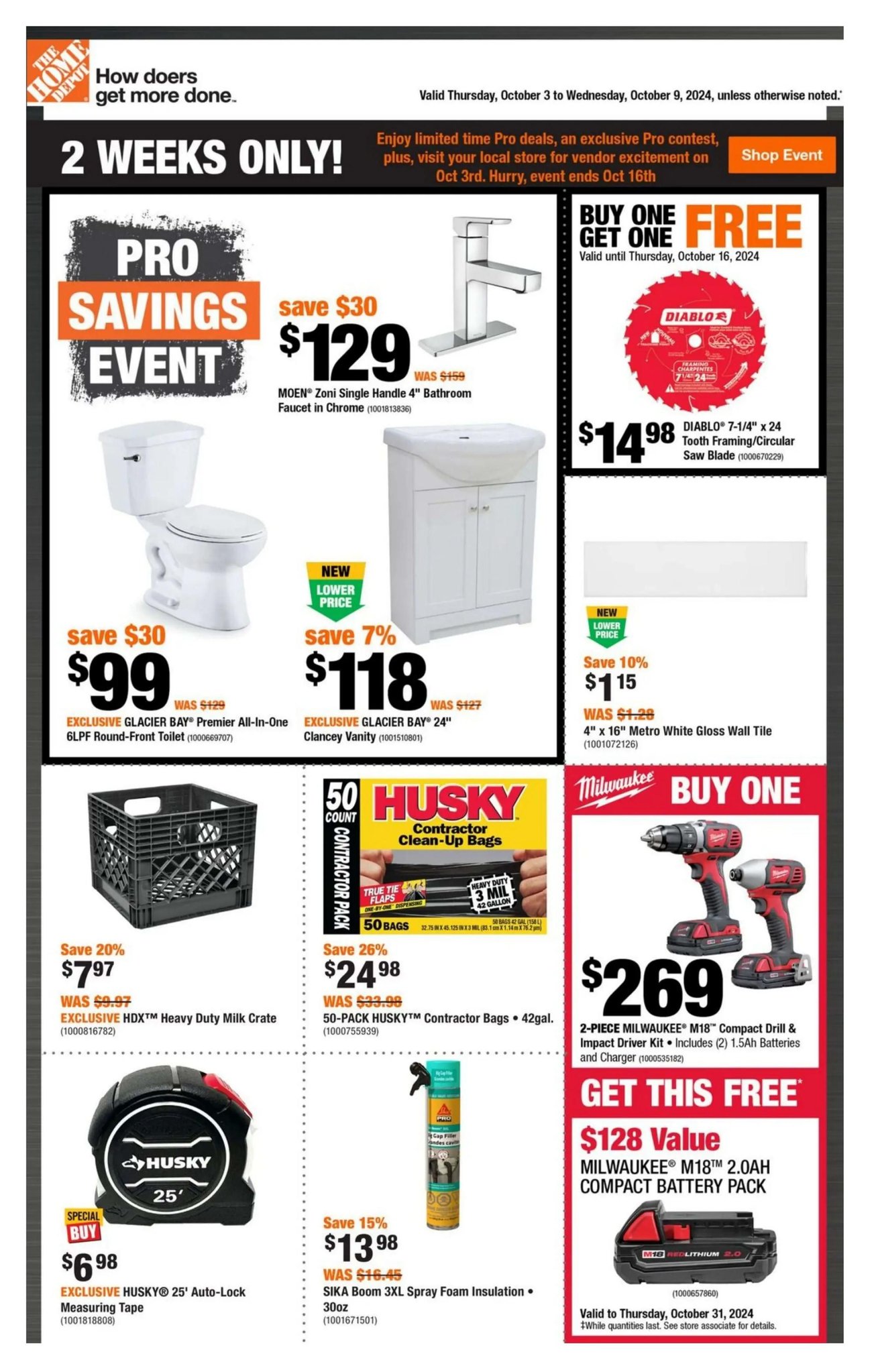 Home Depot Ontario Weekly Flyer Specials from Oct 3rd to Oct 9th