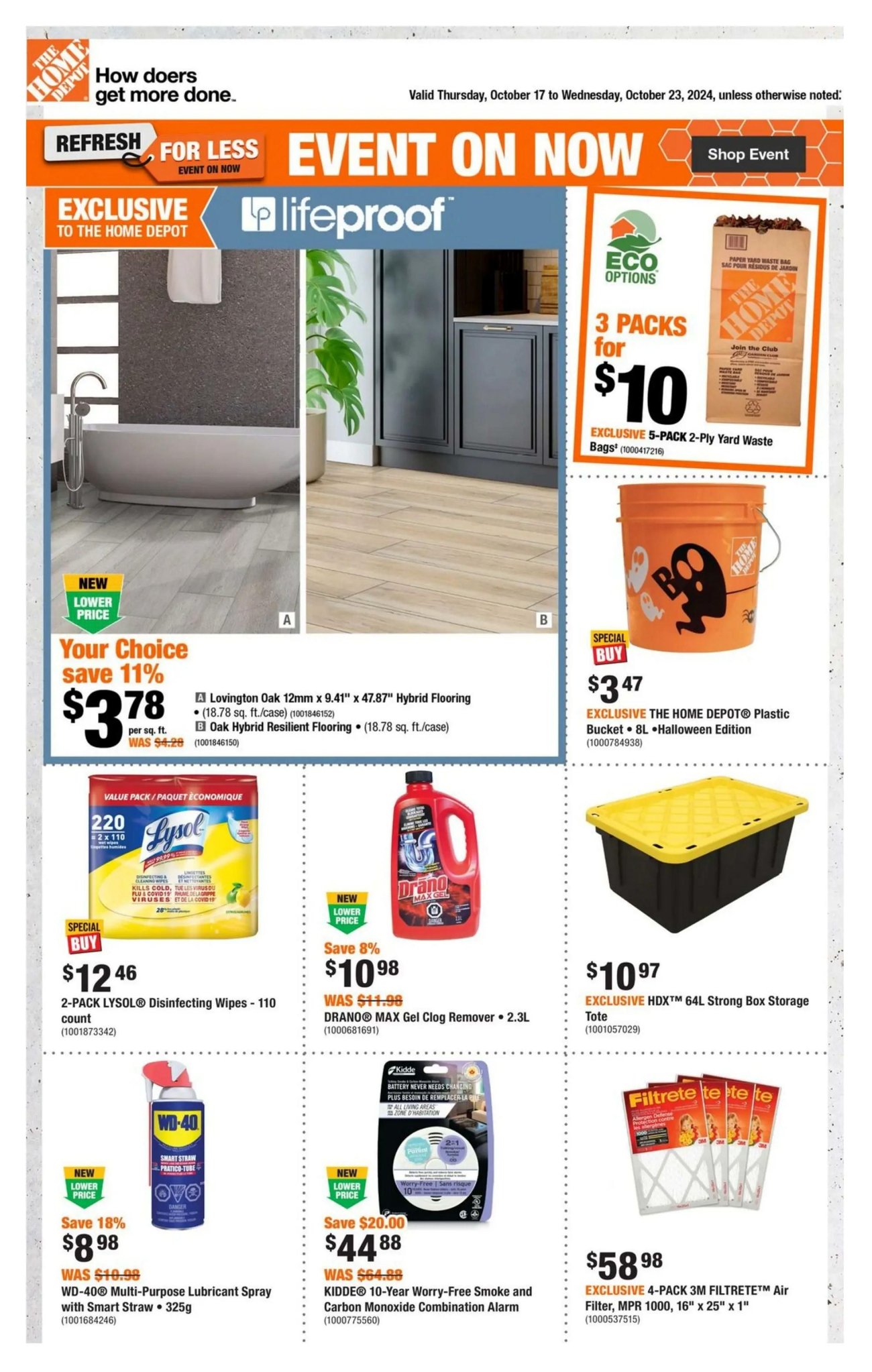 Home Depot Ontario Weekly Flyer Specials from Oct 17th to Oct 23rd