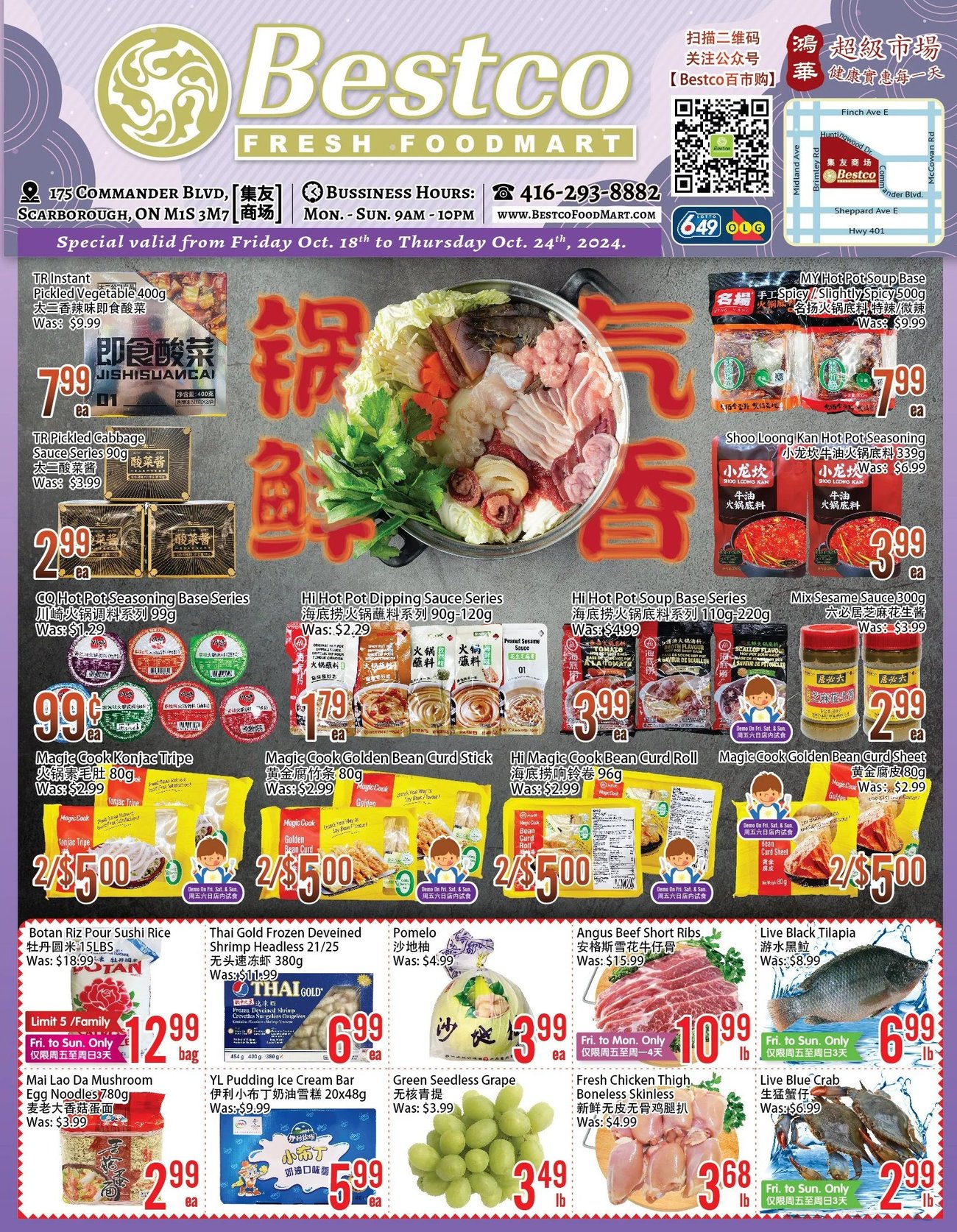 Bestco Food Mart Scarborough Weekly Flyer Specials from Oct 18th to