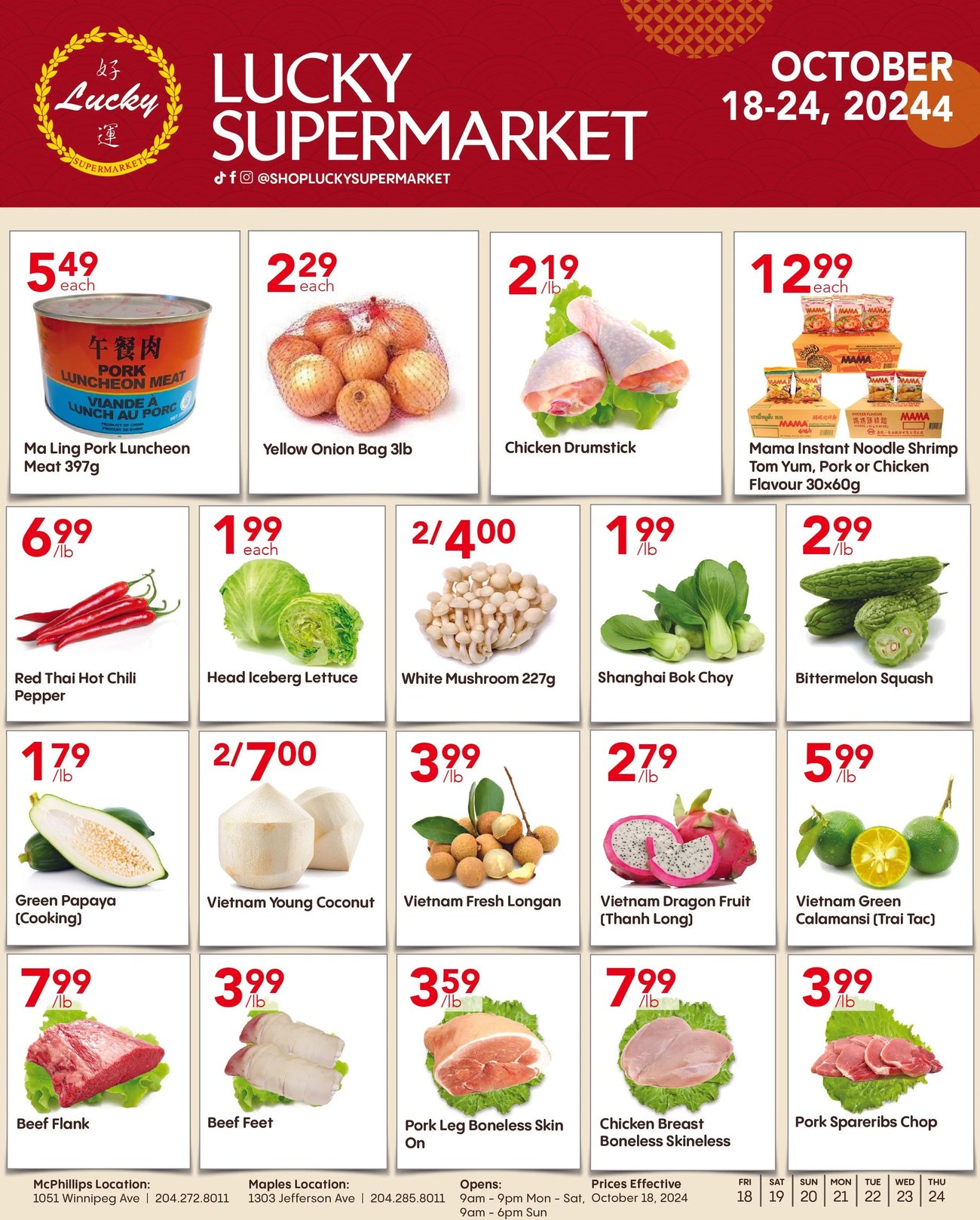Lucky Supermarket Winnipeg Weekly Flyer Specials from Oct 18th to