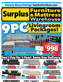 Surplus Furniture & Mattress Warehouse - South Ontario - Flyer Specials