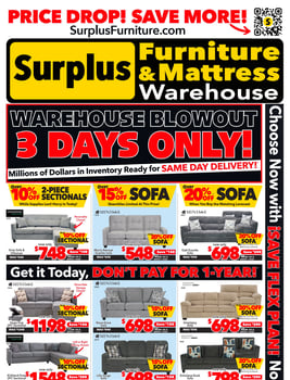Surplus Furniture & Mattress Warehouse - Atlantic Canada - Weekly Flyer Specials