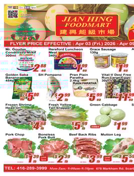 Jian Hing Supermarket - Scarborough Store - Weekly Flyer Specials