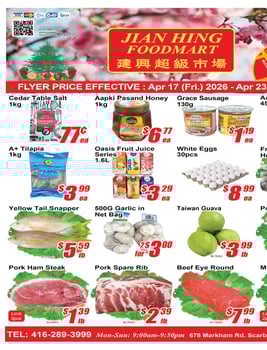Jian Hing Supermarket - Scarborough Store - Weekly Flyer Specials