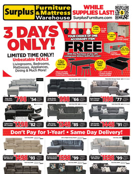 Surplus Furniture & Mattress Warehouse - South Ontario - Weekly Flyer Specials
