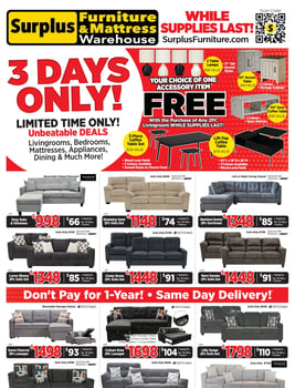 Surplus Furniture & Mattress Warehouse - Newfoundland and Labrador - Weekly Flyer Specials