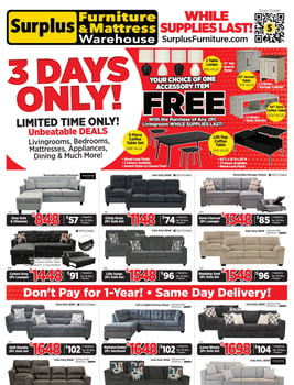Surplus Furniture & Mattress Warehouse - Sault Ste Marie - Weekly Flyer Specials