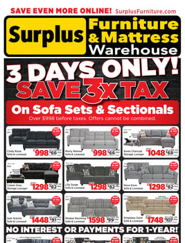 Surplus Furniture & Mattress Warehouse - Calgary, Edmonton - Weekly Flyer Specials