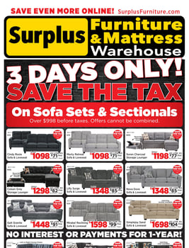 Surplus Furniture & Mattress Warehouse - Saskatchewan - Weekly Flyer Specials