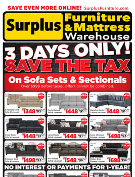 Surplus Furniture & Mattress Warehouse - Newfoundland and Labrador - Weekly Flyer Specials
