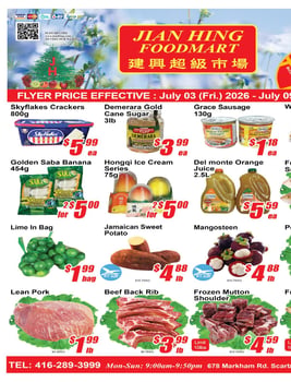 Jian Hing Supermarket - Scarborough Store - Weekly Flyer Specials
