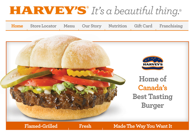 Harvey's online restaurant