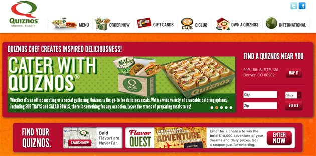 Quiznos online Restaurant