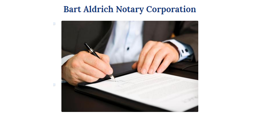 Bart Aldrich Notary Corporation Online