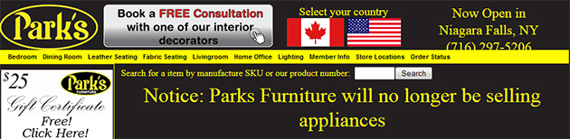 Park's Furniture online