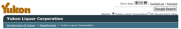 Yukon Liquor Corporation online