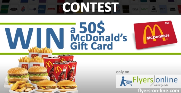 Banner for: Win a McDonalds 50$ Gift Card Contest