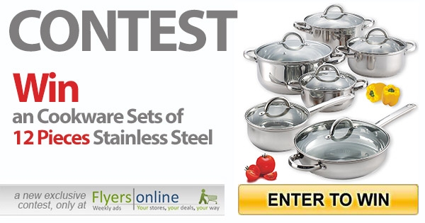 Win an Cookware Sets of 12 Pieces Stainless Steel