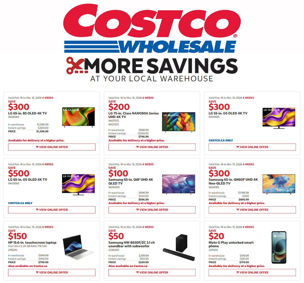 Costco Launches “More Savings” Event With Up to $500 Off TVs and Electronics