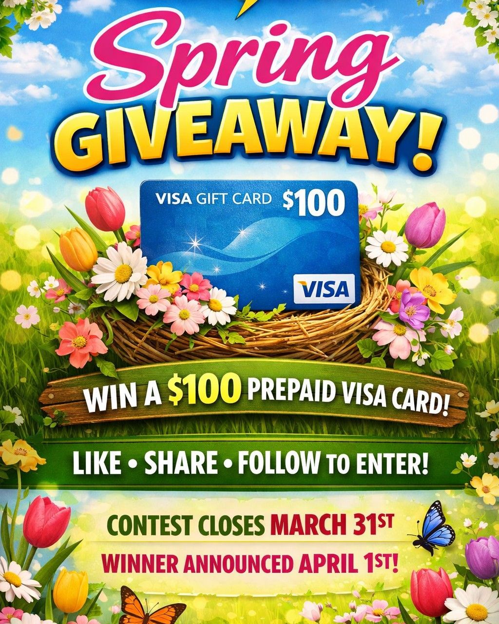 Marshall Electric Contest Spring Giveaway Win a $100 Visa Gift Card