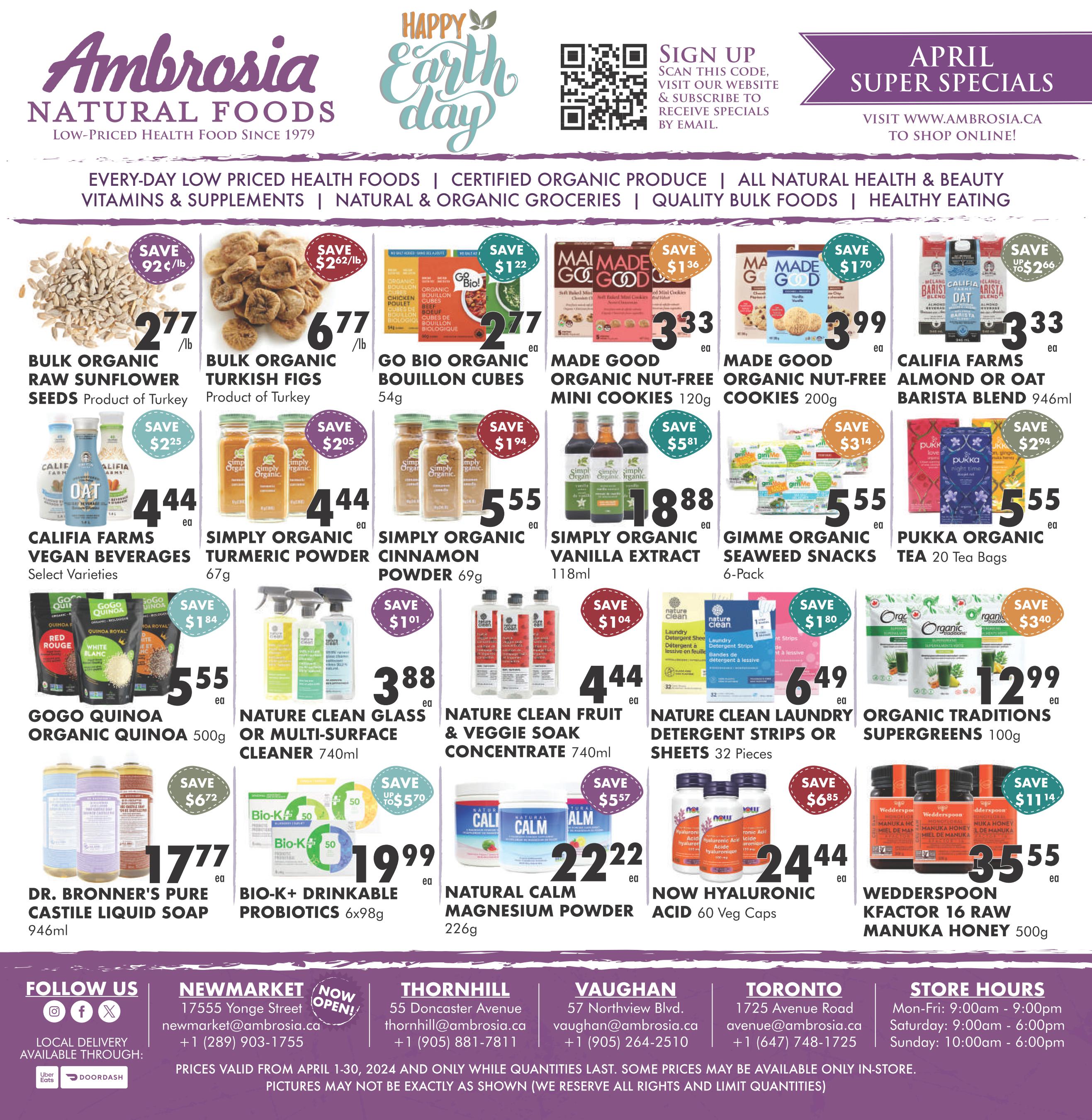 Ambrosia Natural Foods - Flyer Specials