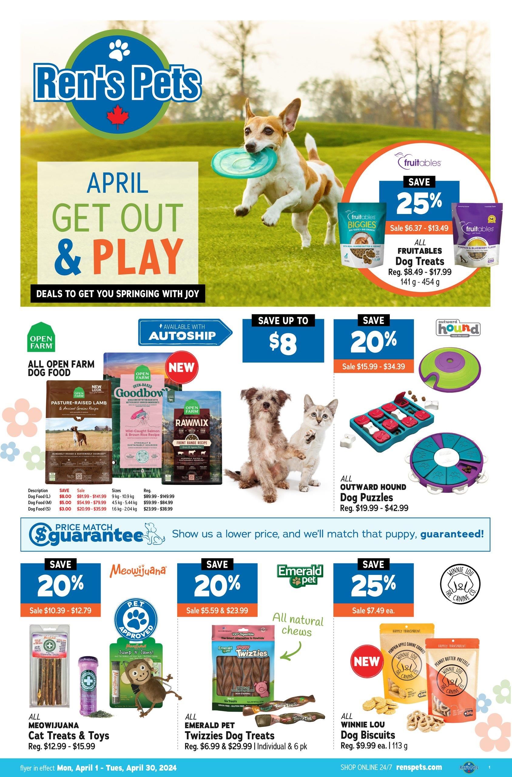 Ren's Pets - Get Out & Play Flyer