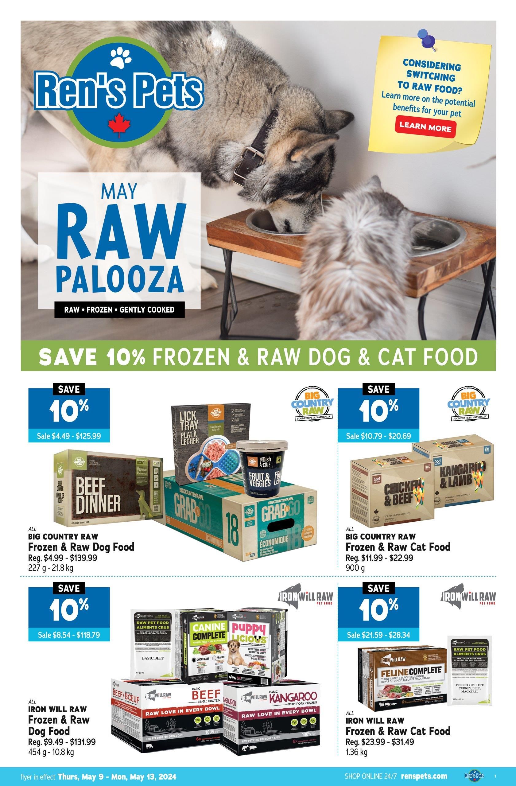 Ren's Pets - May Raw Palooza Flyer Specials