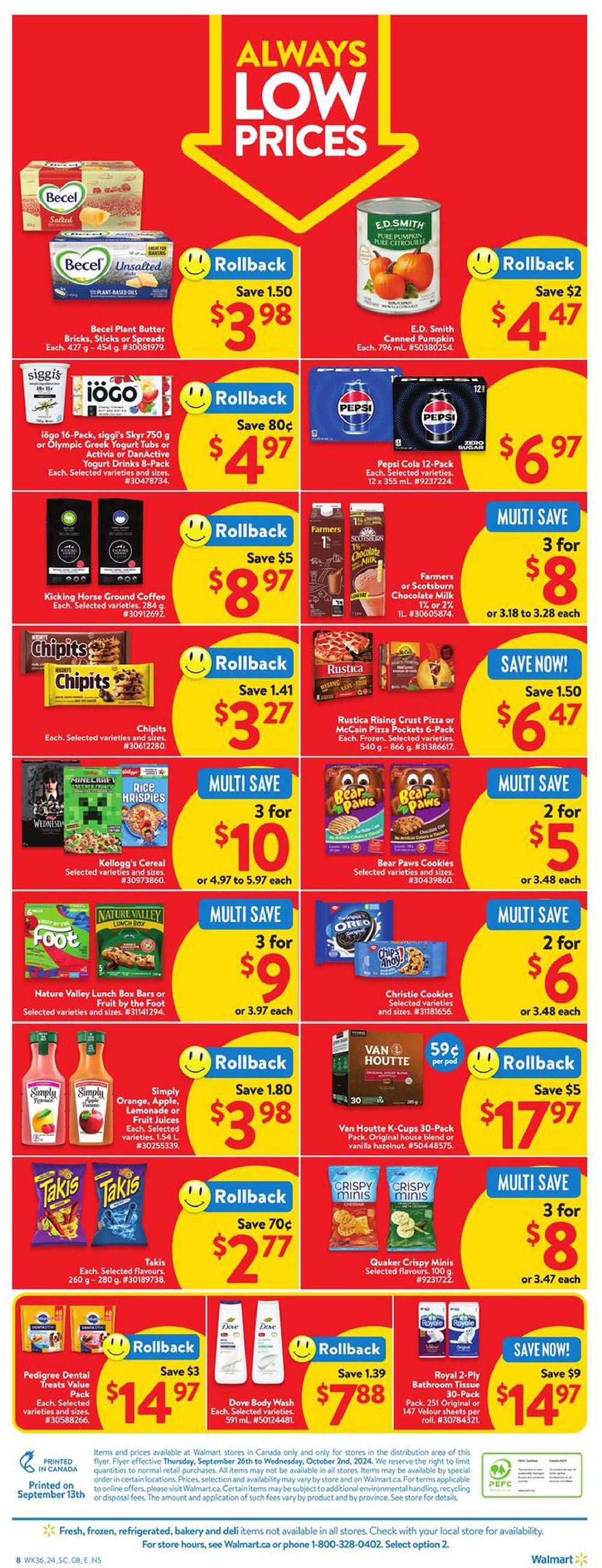 Walmart Canada Atlantic Canada Weekly Flyer Specials from Sep 26th to Oct 2nd 2024 Flyers