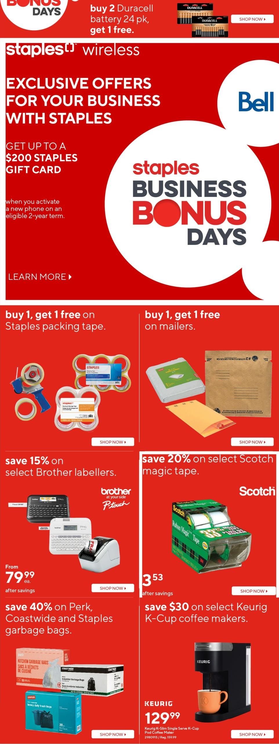 Staples Weekly Flyer Specials from Oct 9th to Oct 15th 2024 Flyers