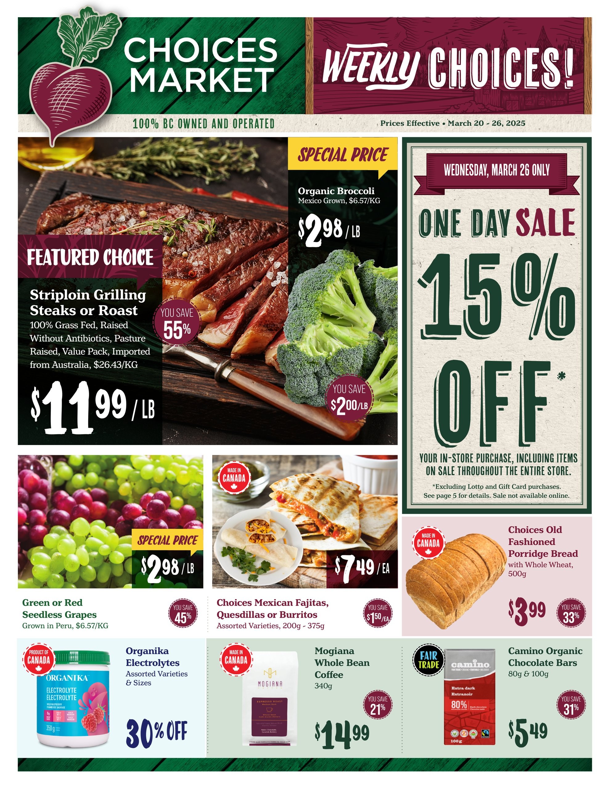 Choices Markets - Weekly Flyer Specials - Valid from March 20 to 26, 2025 - Page 1