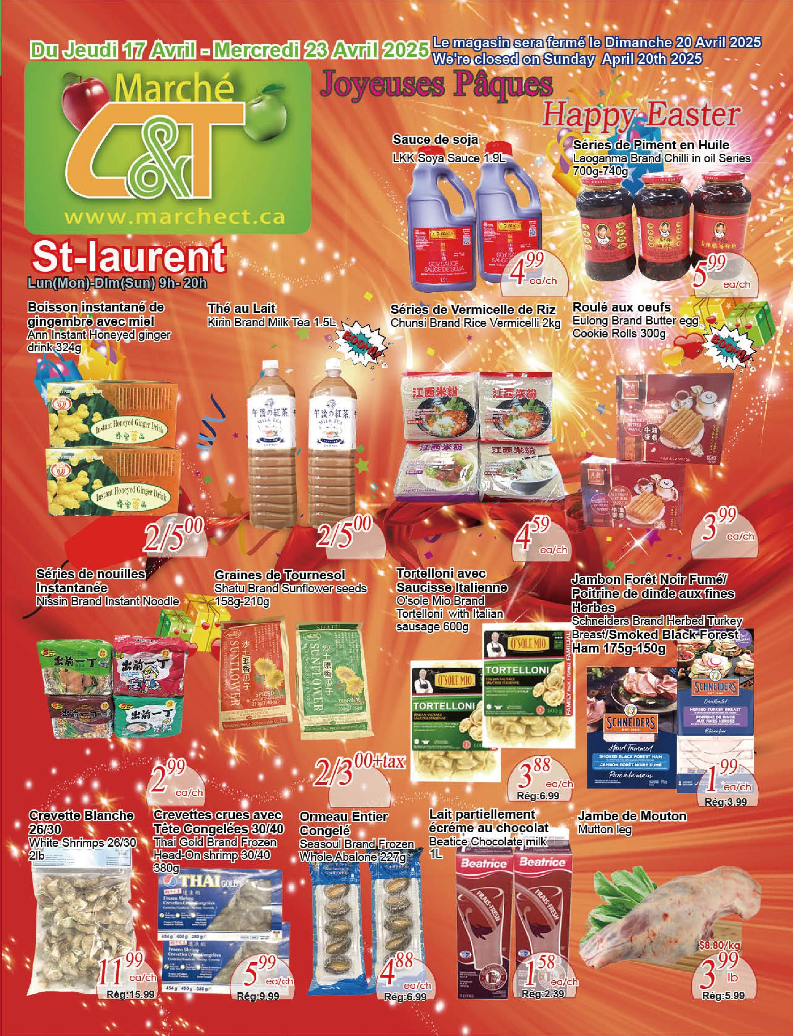 C&T Supermarket - St. Laurent - Weekly Flyer Specials - Valid from April 17 to 23, 2025 - Page 1