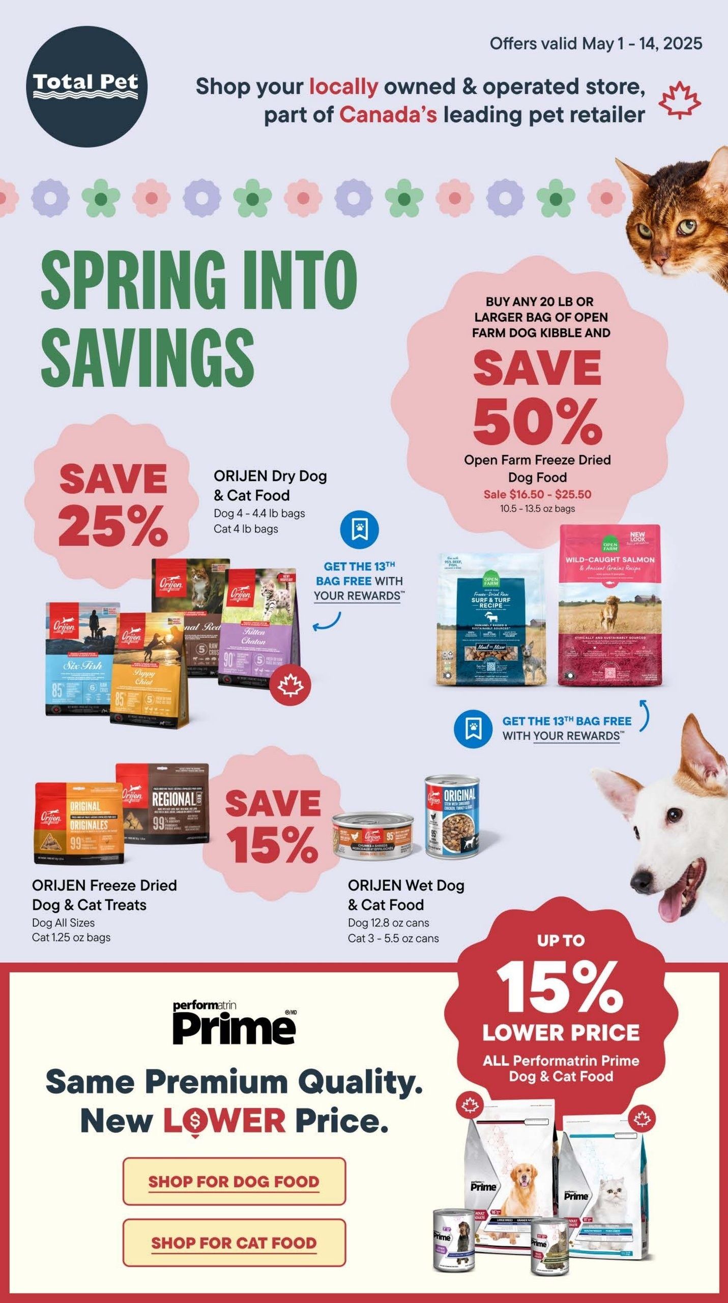Total Pet - 2 Weeks of Savings - Valid from May 1 to 14, 2025 - Page 1