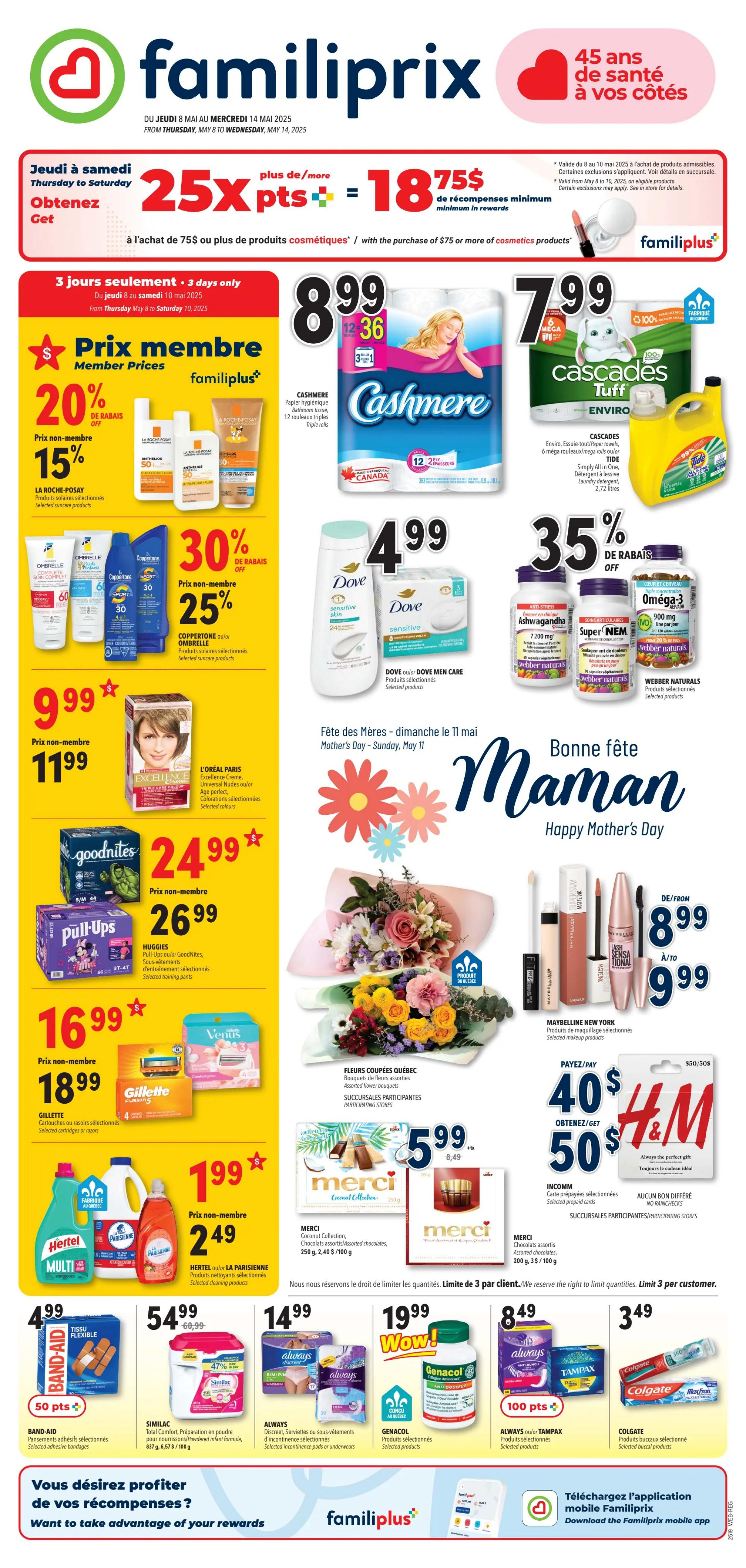 Familiprix - Weekly Flyer Specials - Valid from May 8 to 14, 2025 - Page 1