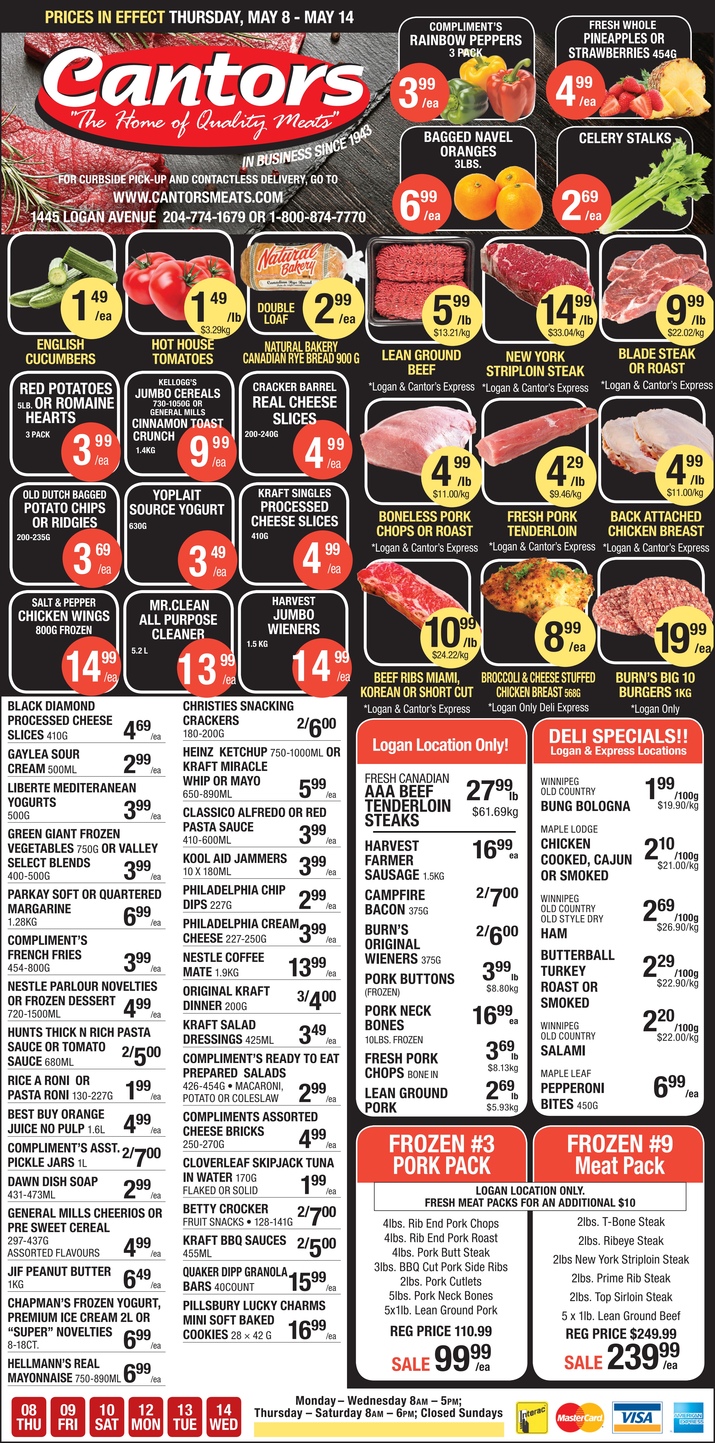 Cantor's Quality Meats & Groceries - Weekly Flyer Specials - Valid from May 8 to 14, 2025 - Page 1