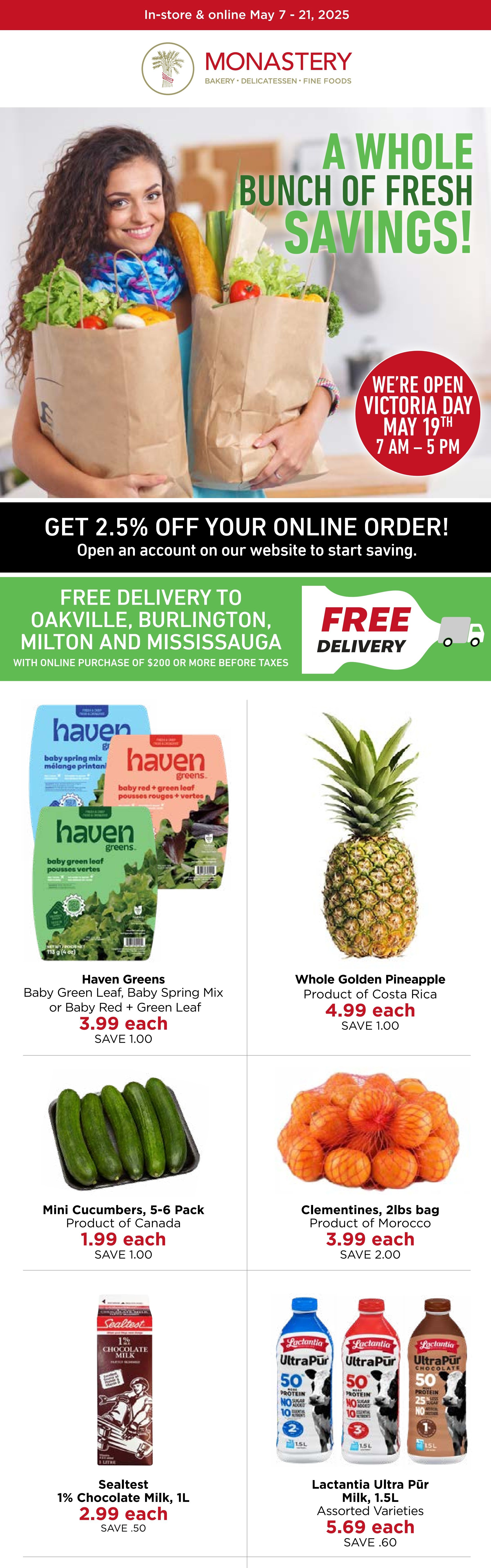Monastery Bakery & Delicatessen - 2 Weeks of Savings - Valid from May 7 to 21, 2025 - Page 1