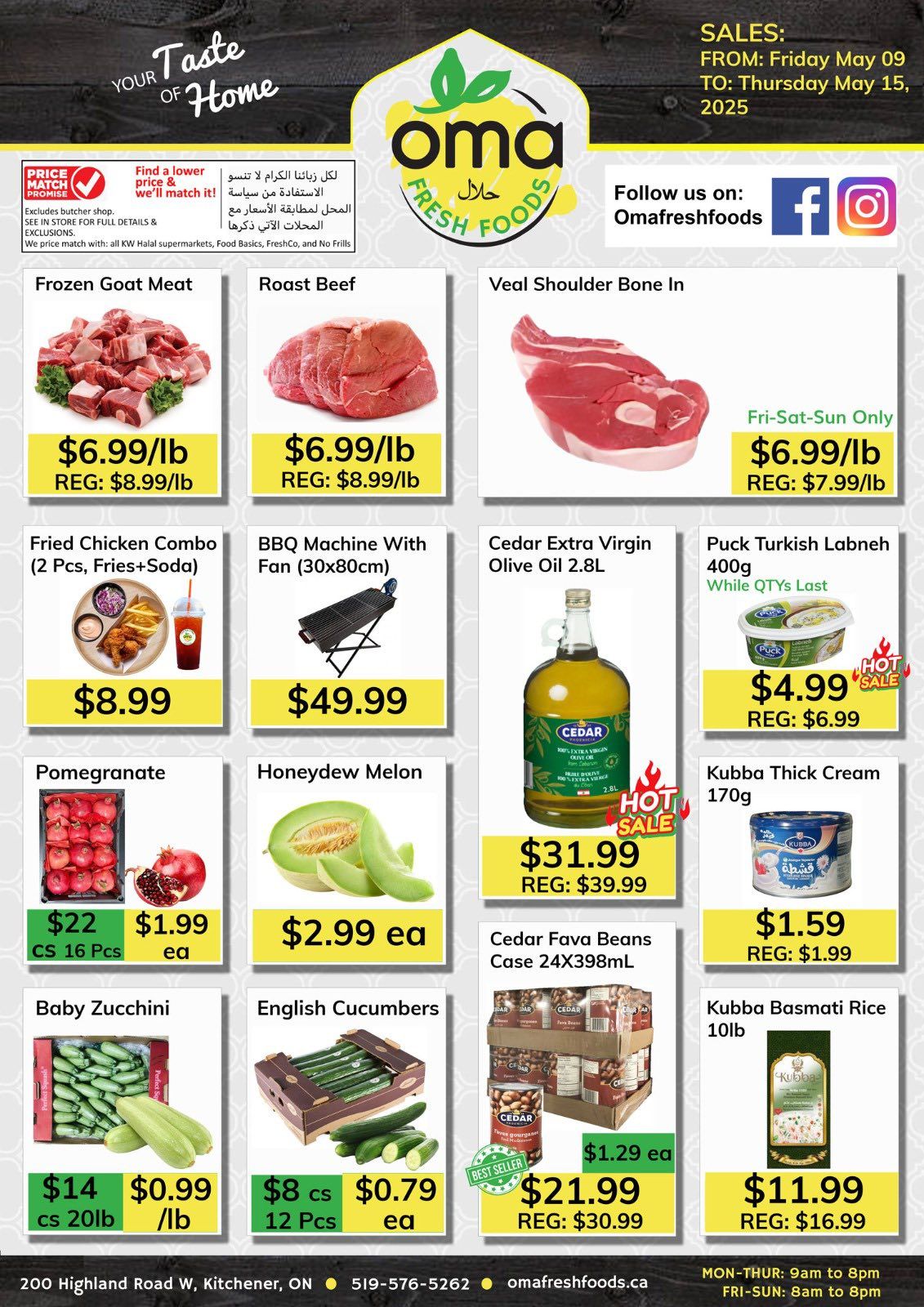 Oma Fresh Foods - Weekly Flyer Specials - Valid from May 9 to 15, 2025 - Page 1