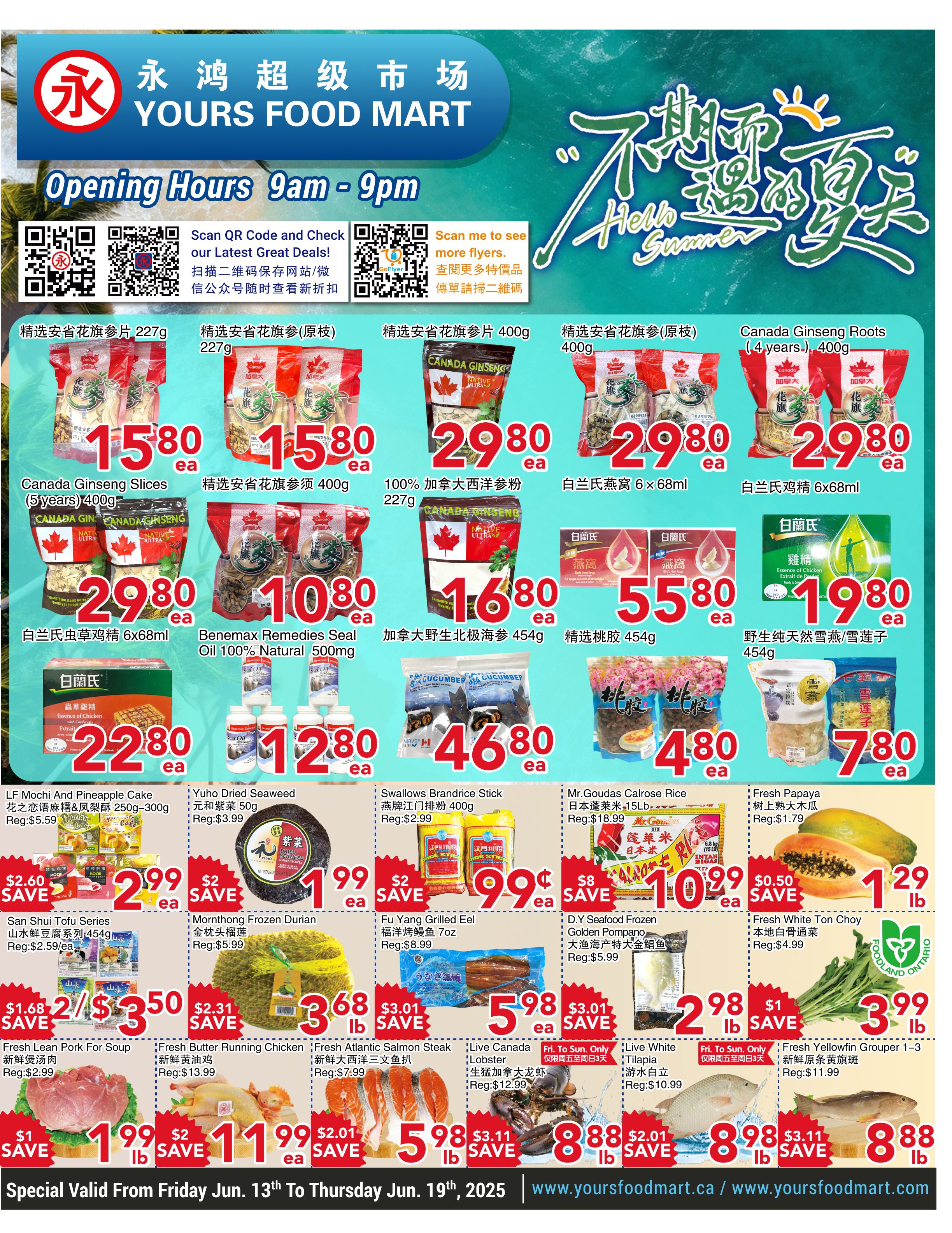 Yours Food Mart - Weekly Flyer Specials - Valid from June 13 to 19, 2025 - Page 1